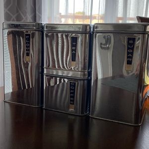 MCM Lincoln BeautyWare stainless steel canisters